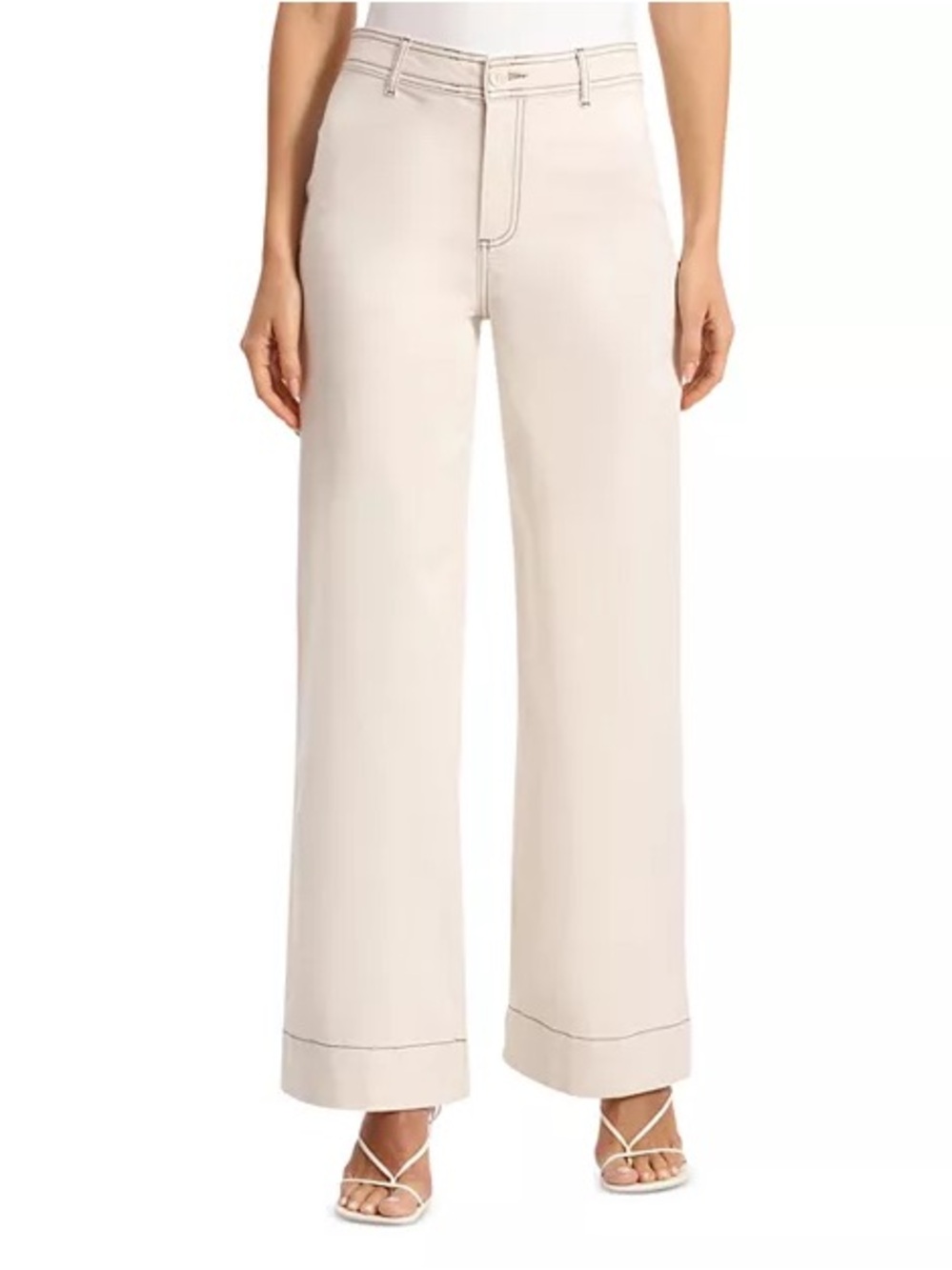 Bagatelle Collection Soft Cream Cropped Wide Leg Pants Size 4 NWT